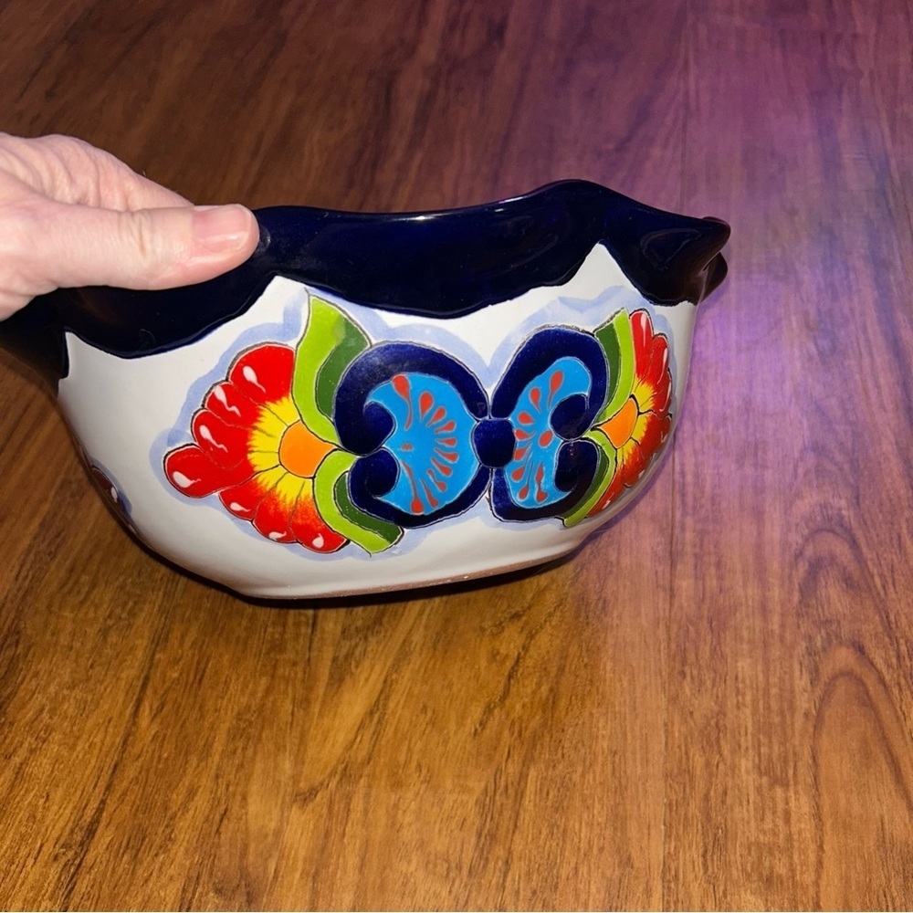 Handcrafted Multicolor Ceramic Bowl Talavera Spanish serving dish beautiful - Picture 3 of 6